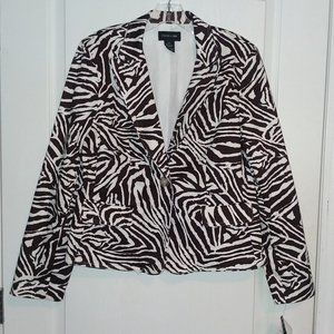 NWT Focus 2000 Sz.12 Brown Zebra Print